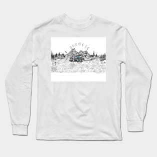 Moon phases and mountains Long Sleeve T-Shirt